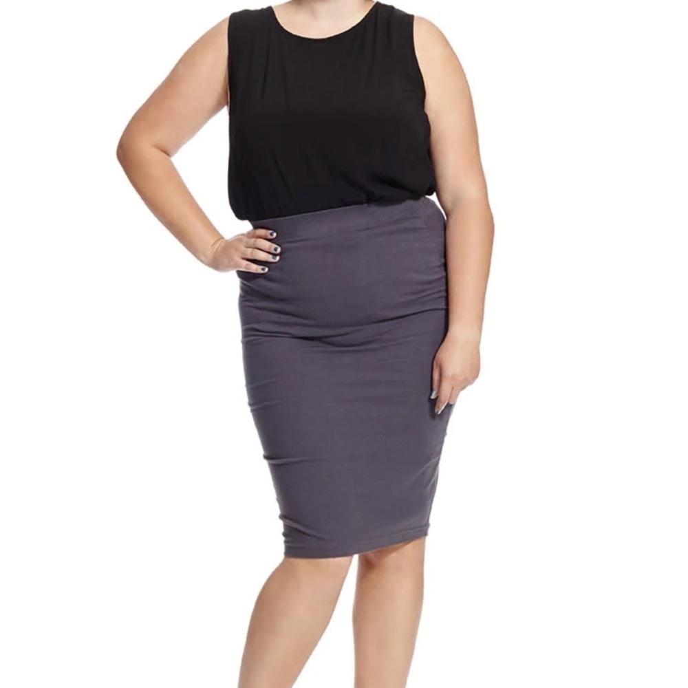 Universal Standard Danube Jersey Skirt Periscope Grey XL S1